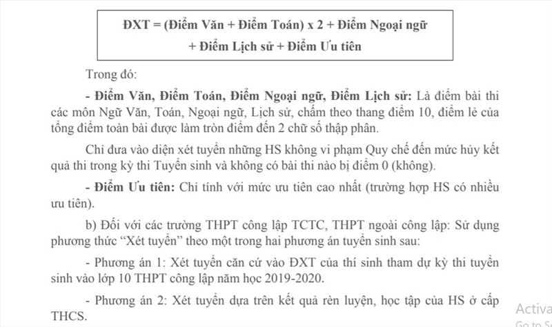 Tuyển sinh lớp 10 có những phương thức nào?