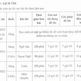 thi tuyển sinh lớp 10 ngày mấy